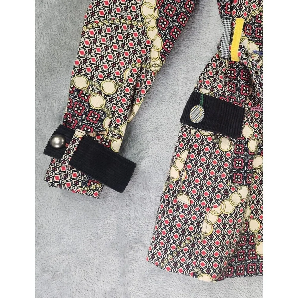 Ivy Jane Jacket Womens Small Multicolor Retro Button Front Belted Long Sleeve - Picture 10 of 12